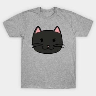 Cute Black Cat Doodle T-Shirt